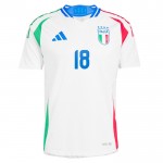 Günstige Fußballtrikots Italien Barella 18 Auswärtstrikot EURO 2024 Kurzarm